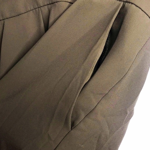 TOPSHOP Natural Drape Front Short Green Romper 2 - Picture 10 of 14